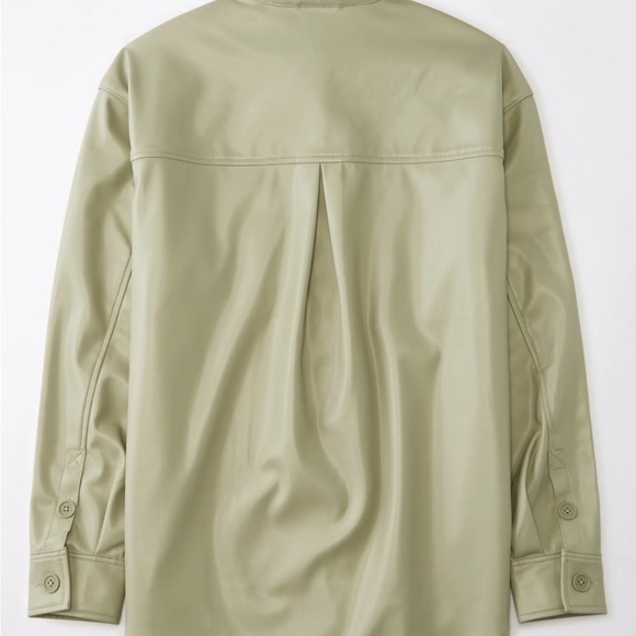 NWT American Eagle Sage Green Pleather Jacket - Picture 3 of 9